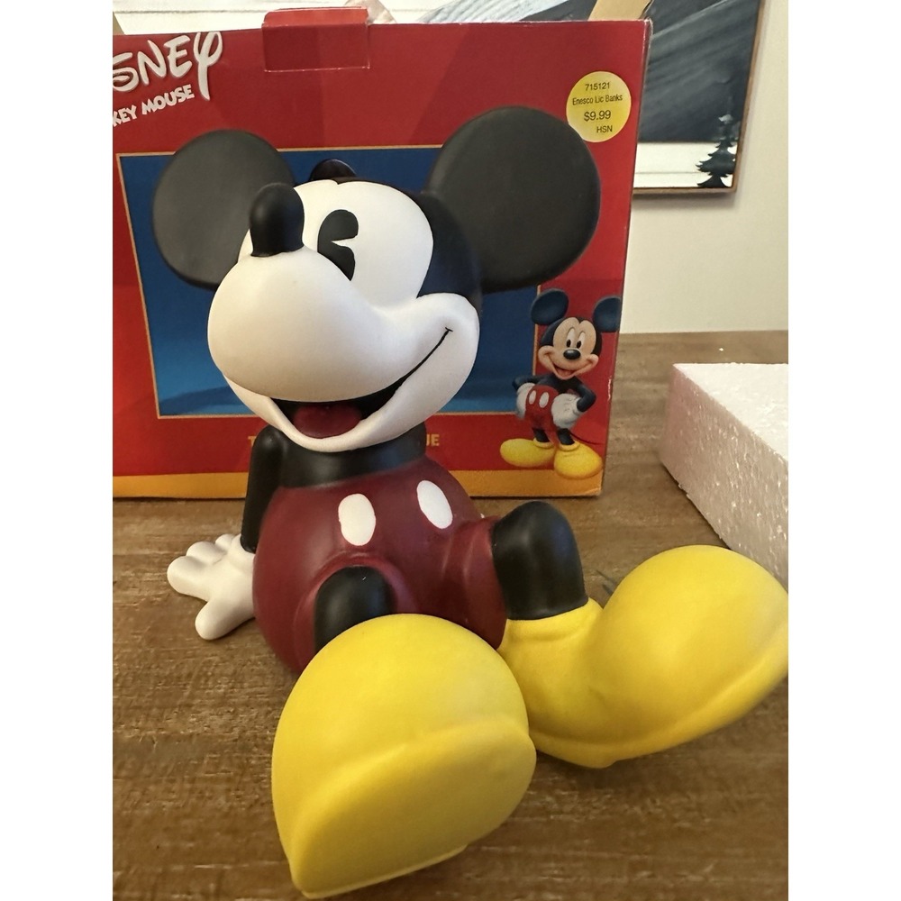 Vintage Disney Home Mickey Mouse Kids Ceramic Bank Gift By Enesco NEW